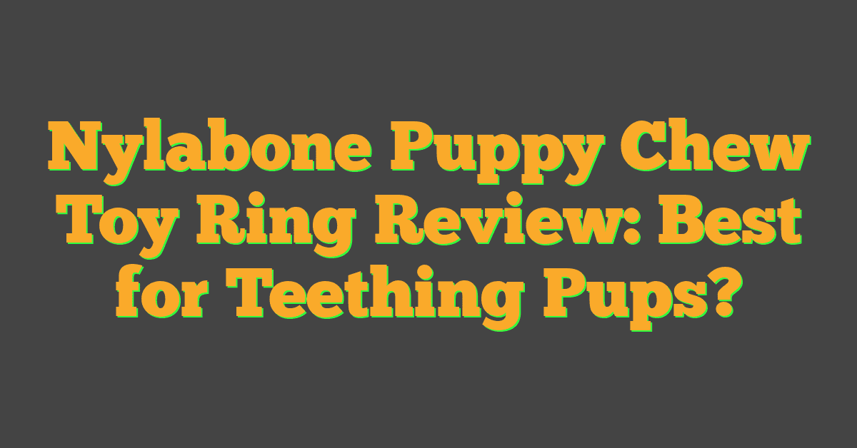 Nylabone Puppy Chew Toy Ring Review: Best for Teething Pups?