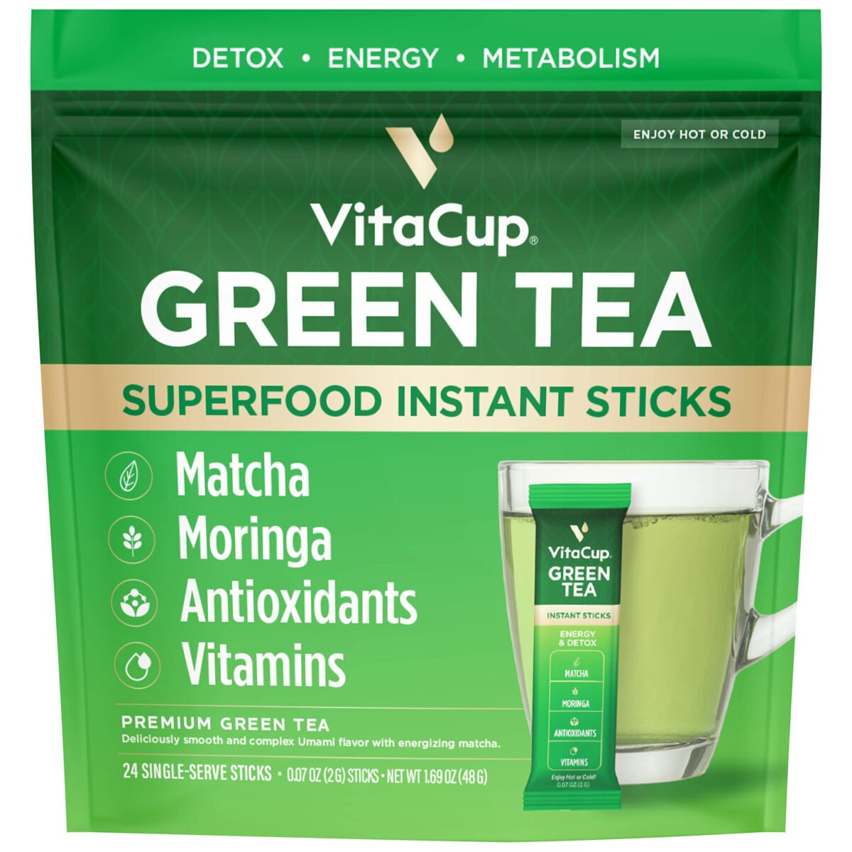 VitaCup Green Tea Instant Packets Review: Boost Energy & Detox. Is it Worth Trying?